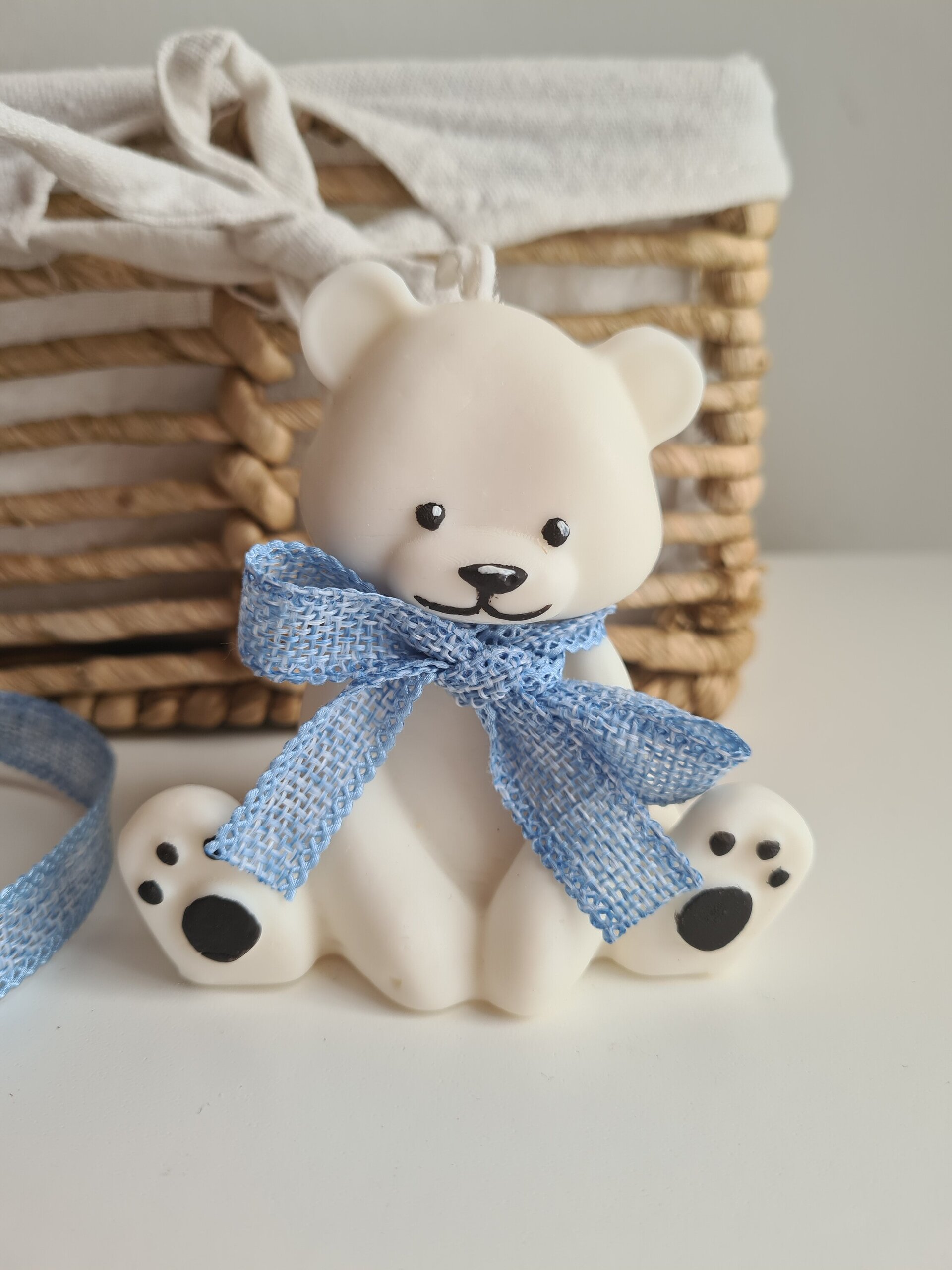 Vela Decorativa Baby Bear – Vela en Forma de Osito con Lacito, Ideal para Regalo - 5