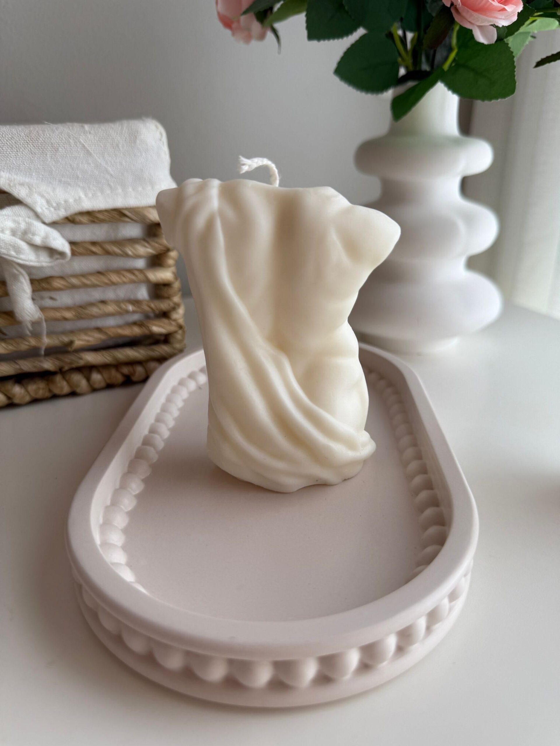 Velas Decorativas Bustos Hombre y Mujer – Blanco Crema o Nude - 4