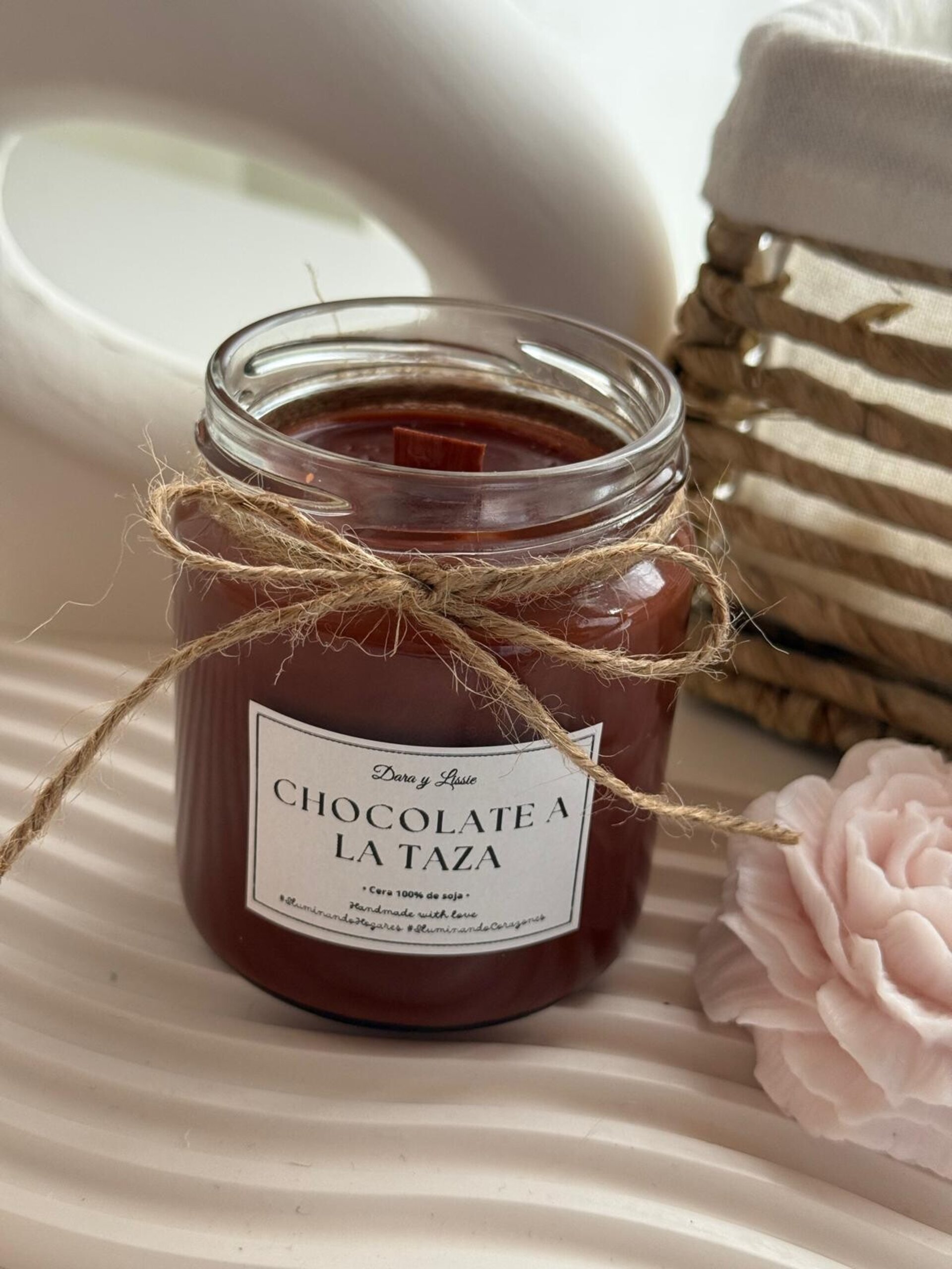 Vela aromática Chocolate a la taza - Mecha de madera (crepita) - 3