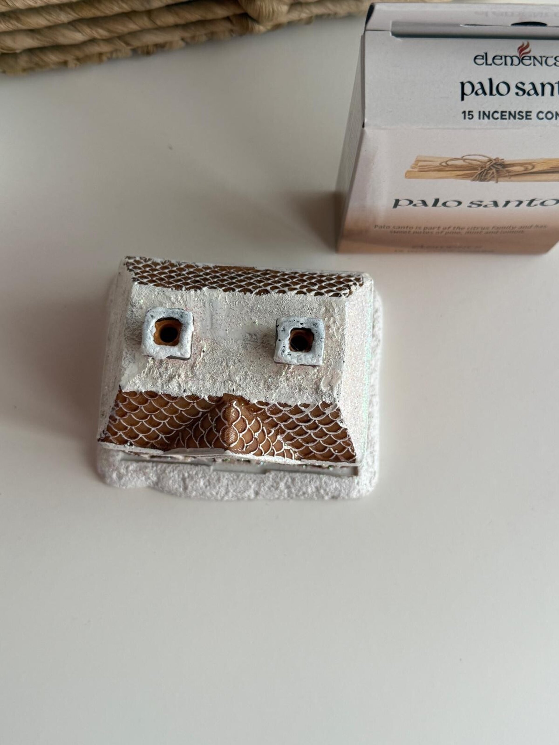 Quemador de incienso Casa de Jengibre dos chimeneas + Caja de incienso - 2