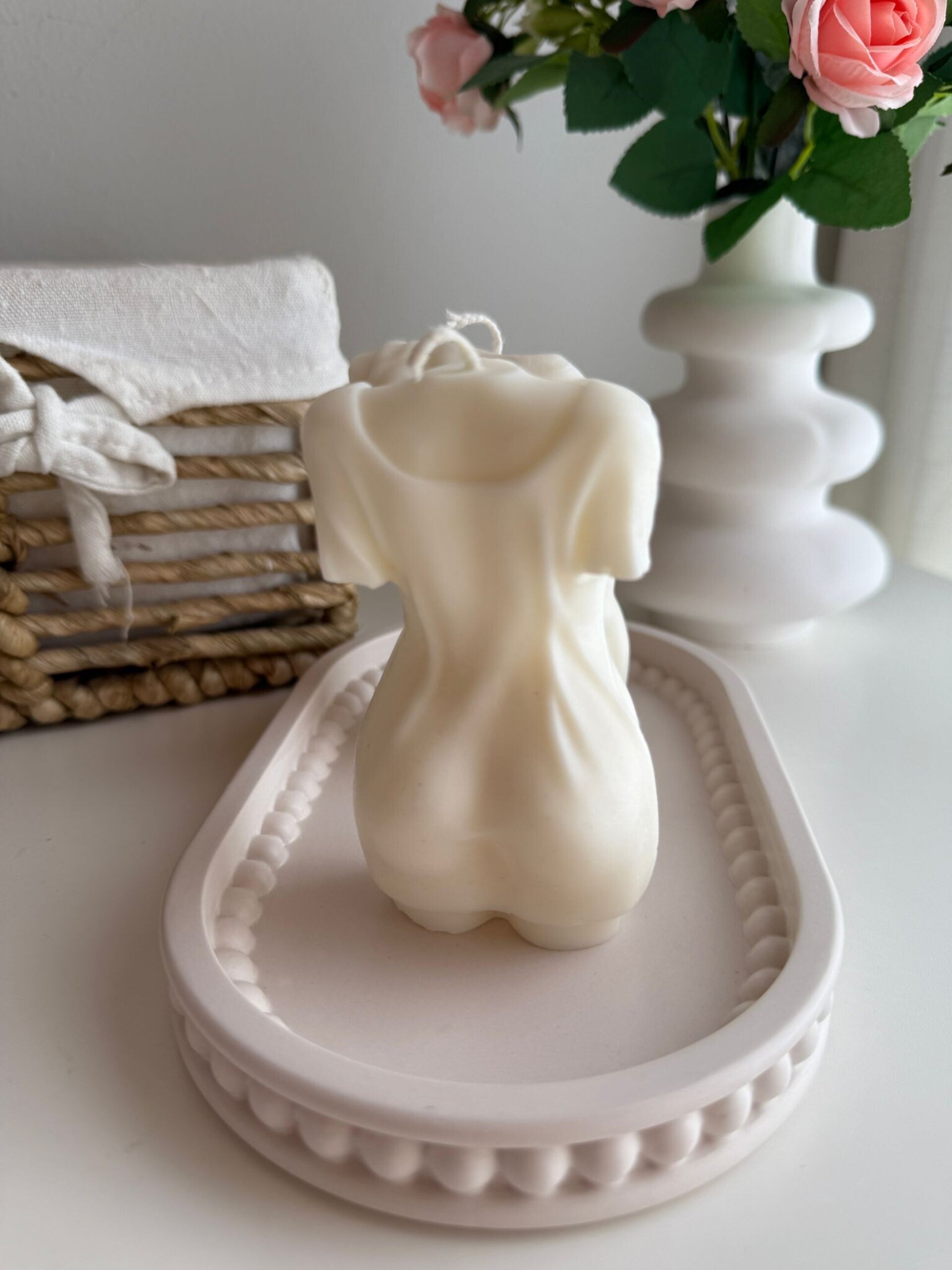 Velas Decorativas Bustos Hombre y Mujer – Blanco Crema o Nude - 3