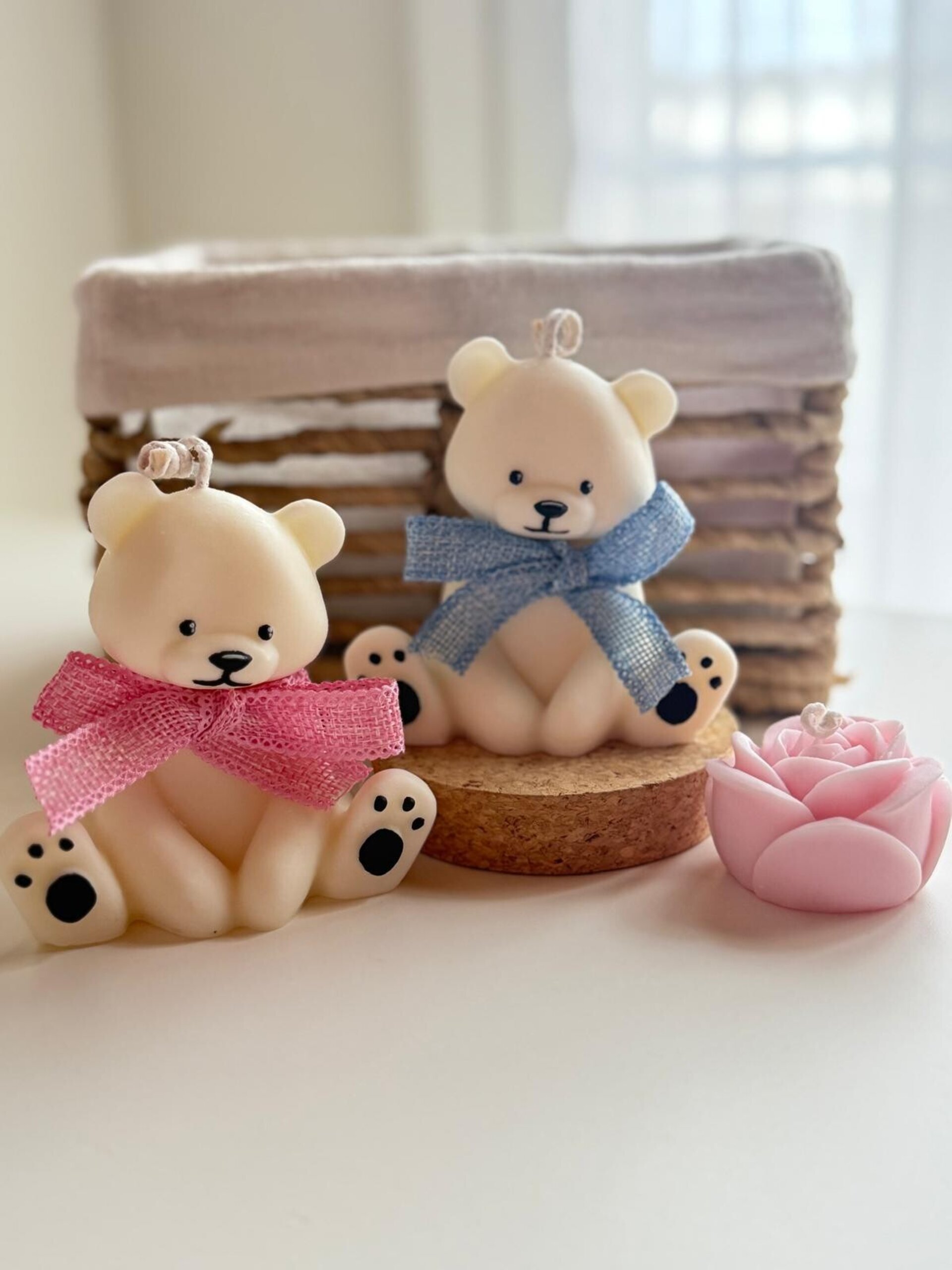 Vela Decorativa Baby Bear – Vela en Forma de Osito con Lacito, Ideal para Regalo - 11