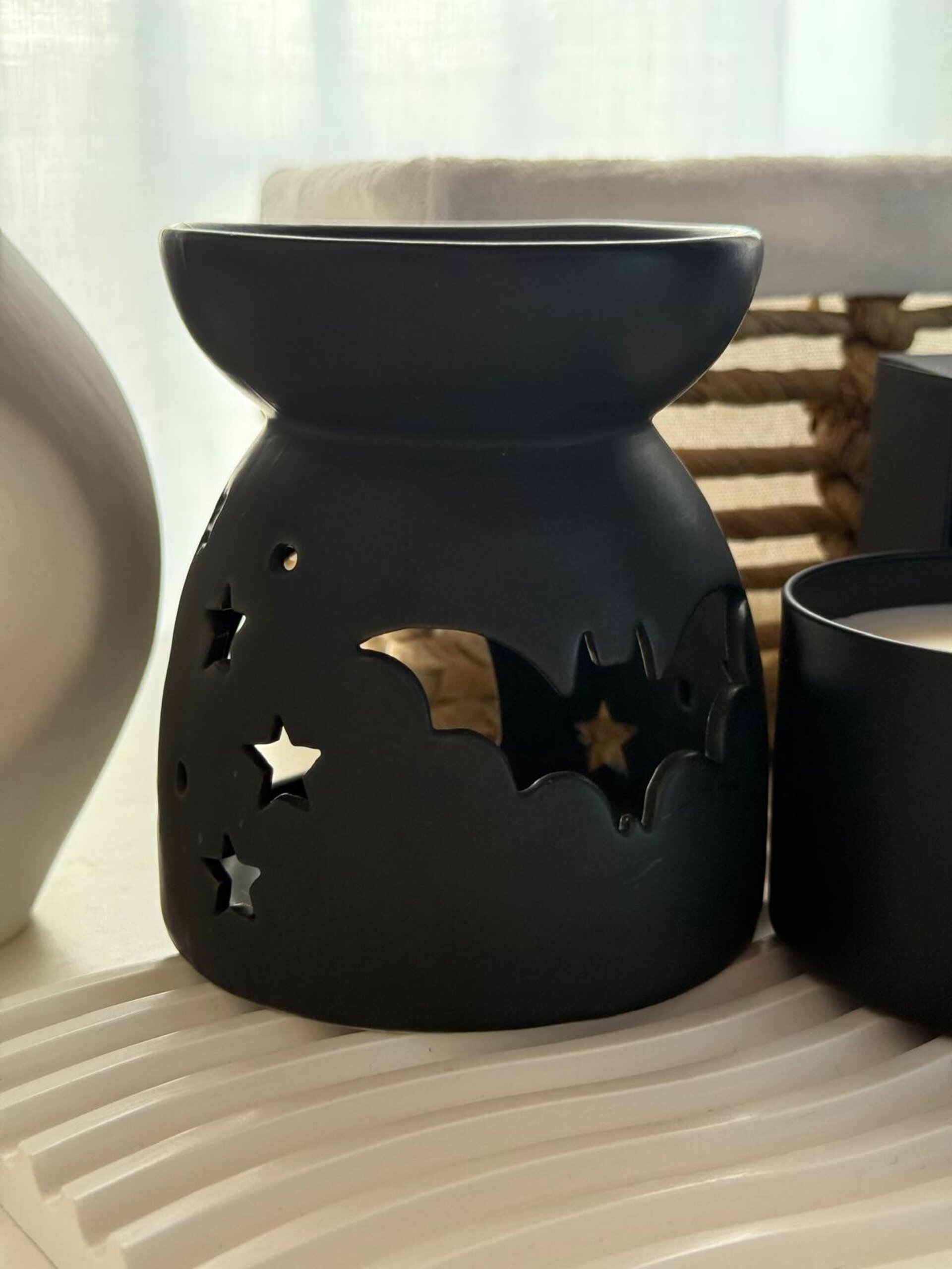 Quemador negro mate murciélago calado - 2