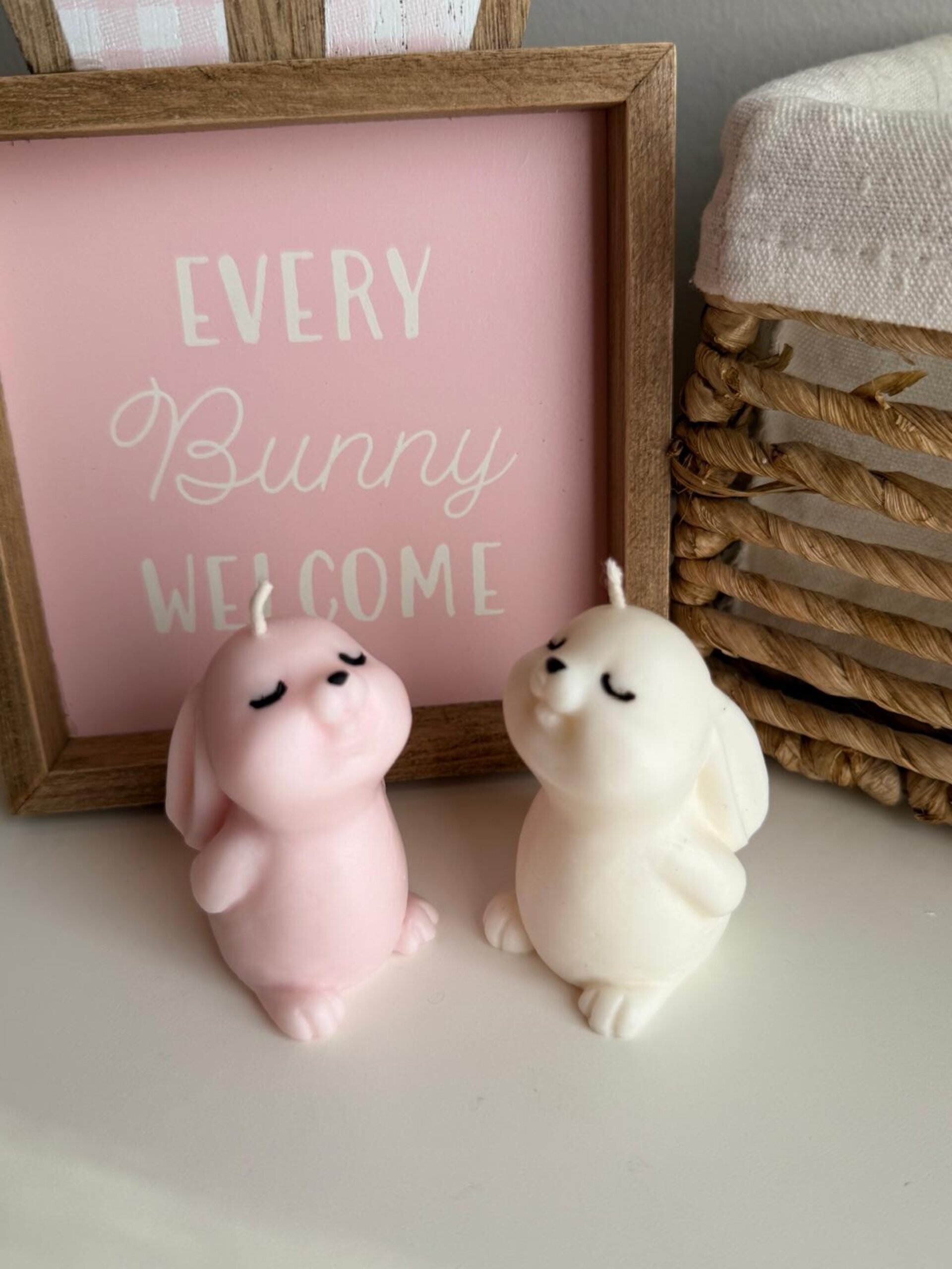 Velas de Pascua Conejito de cera de soja | Velas decorativas artesanales - 2