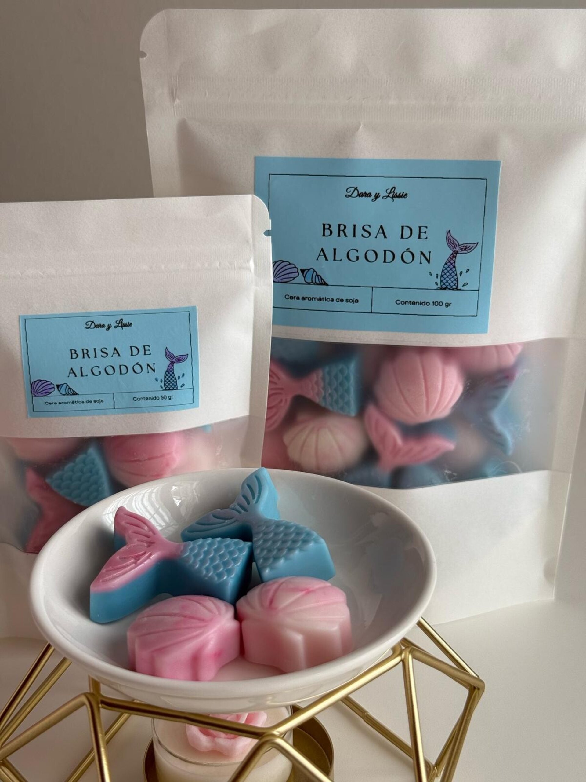 Wax Melts Brisa de Algodón – Ceras Aromáticas Colas de Sirena y conchas - 5