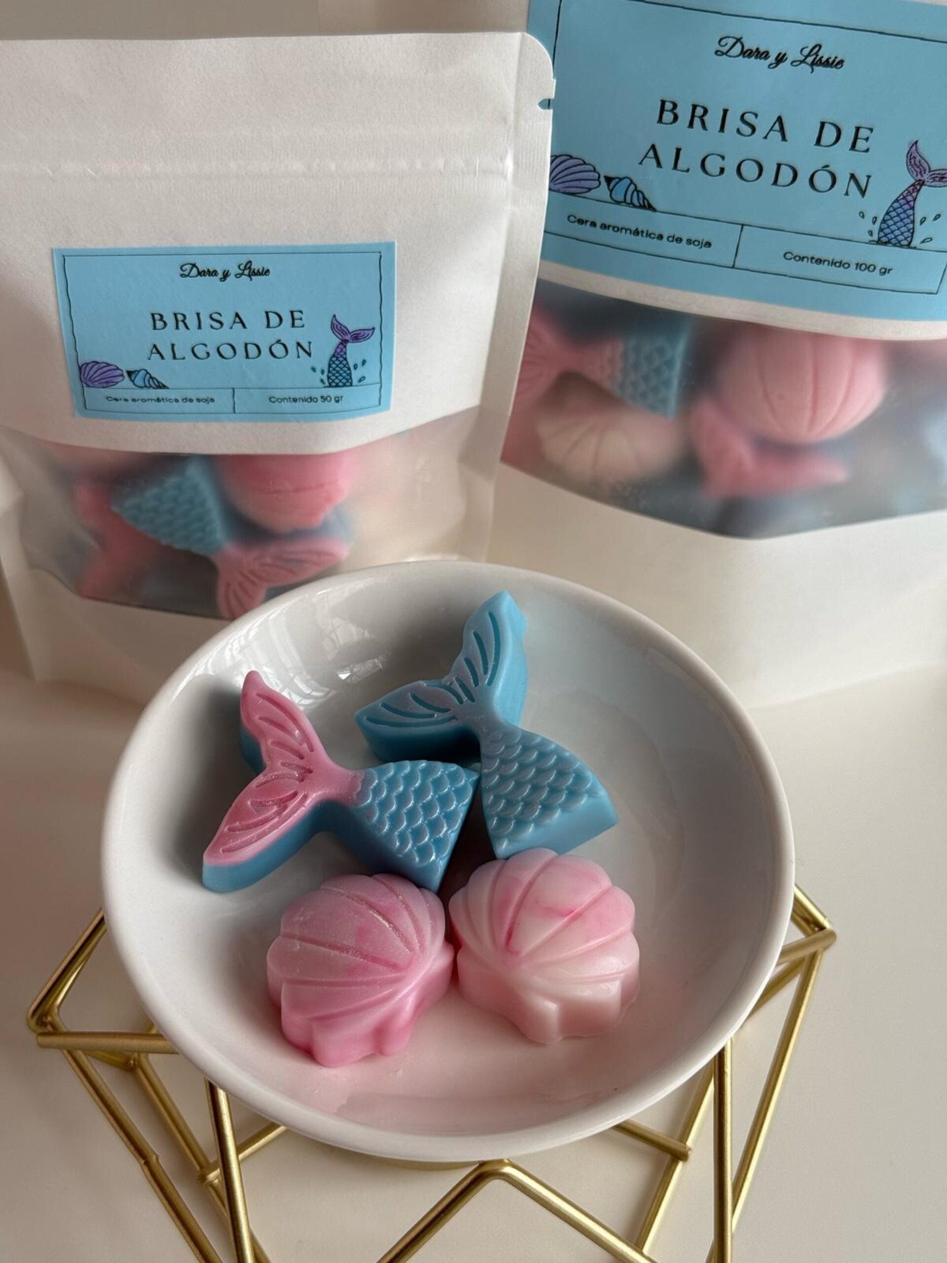 Wax Melts Brisa de Algodón – Ceras Aromáticas Colas de Sirena y conchas - 8