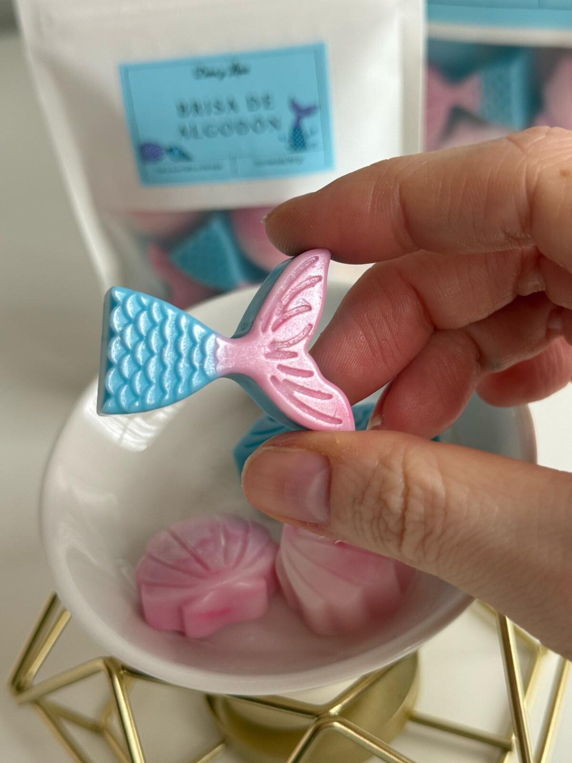 Wax Melts Brisa de Algodón – Ceras Aromáticas Colas de Sirena y conchas - 7