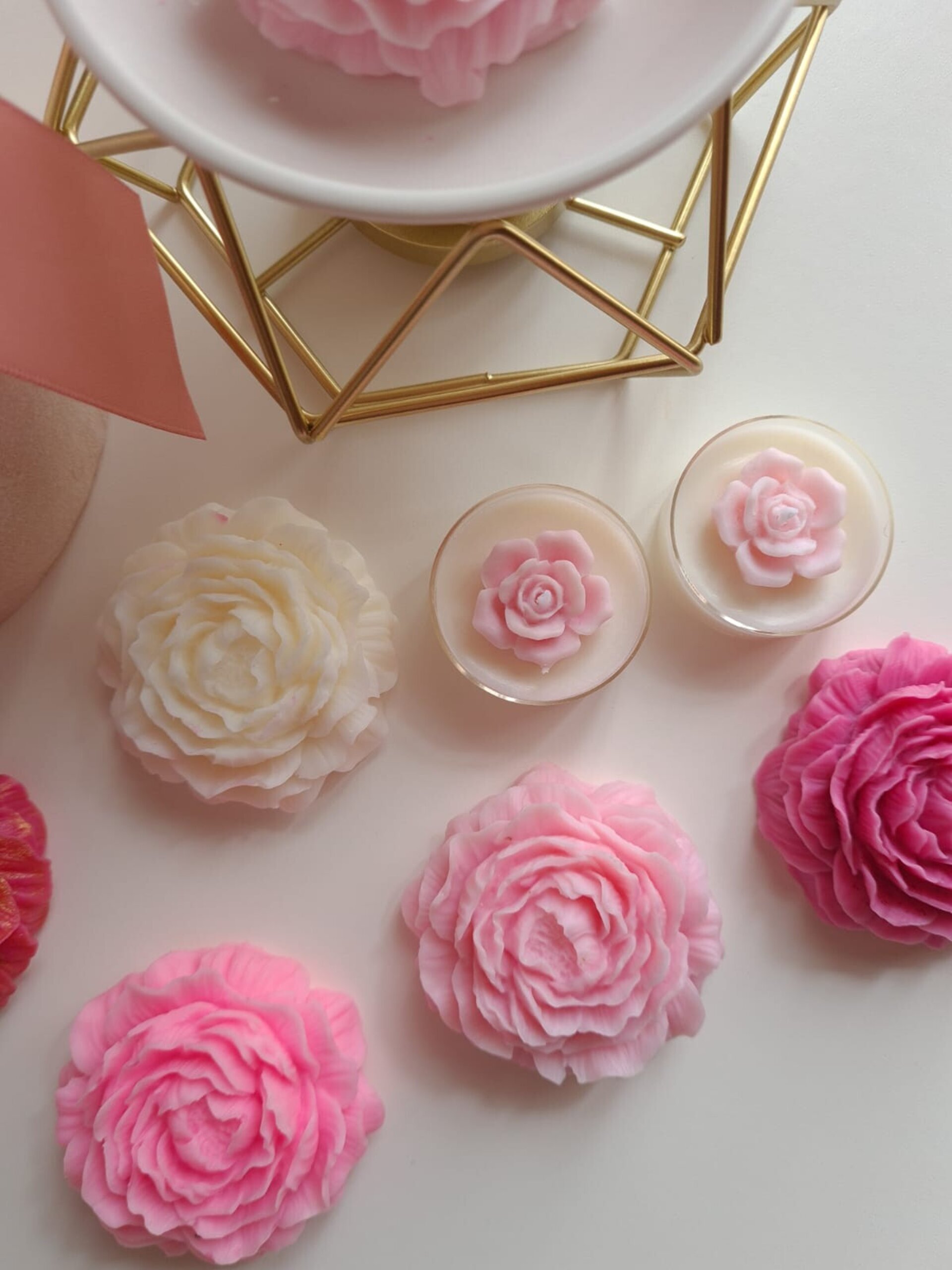 Conjunto Elegante de Peonías Aromáticas con Quemador y velas de té - 6