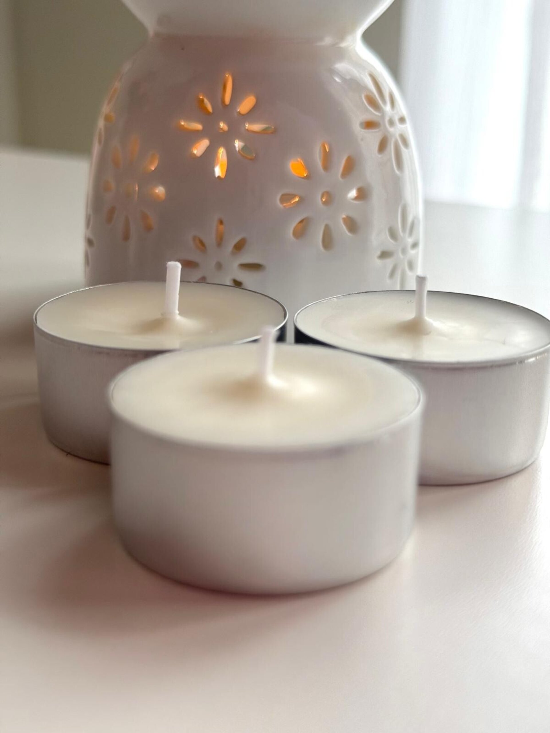 Velas de Té Artesanal de Cera de Soja Natural - Sin Aroma para Quemadores - 7