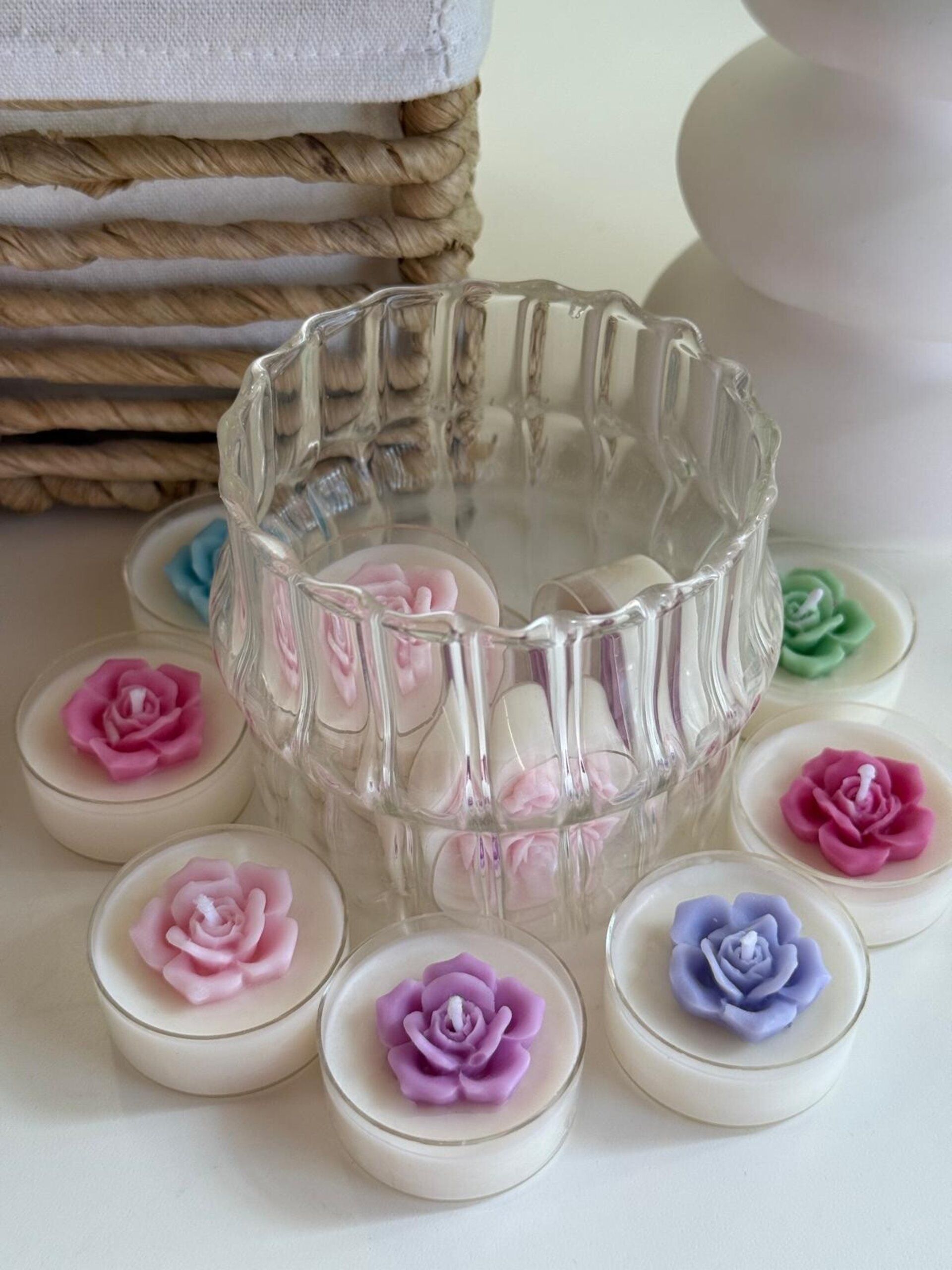 Velas de te decorativas - Rosas - 4
