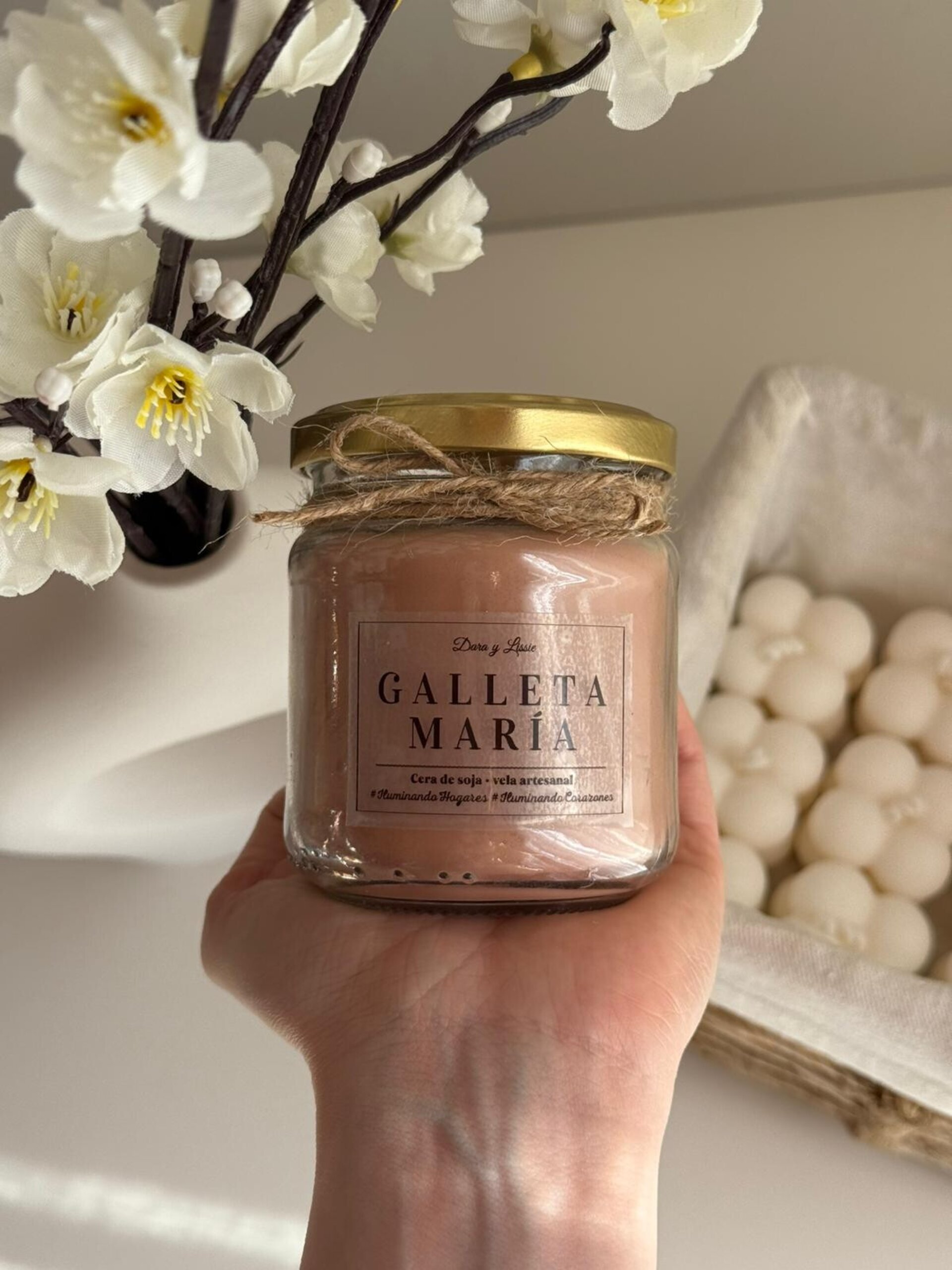 Vela de soja Galleta María con mecha de madera crepitante | El aroma de siempre - 3