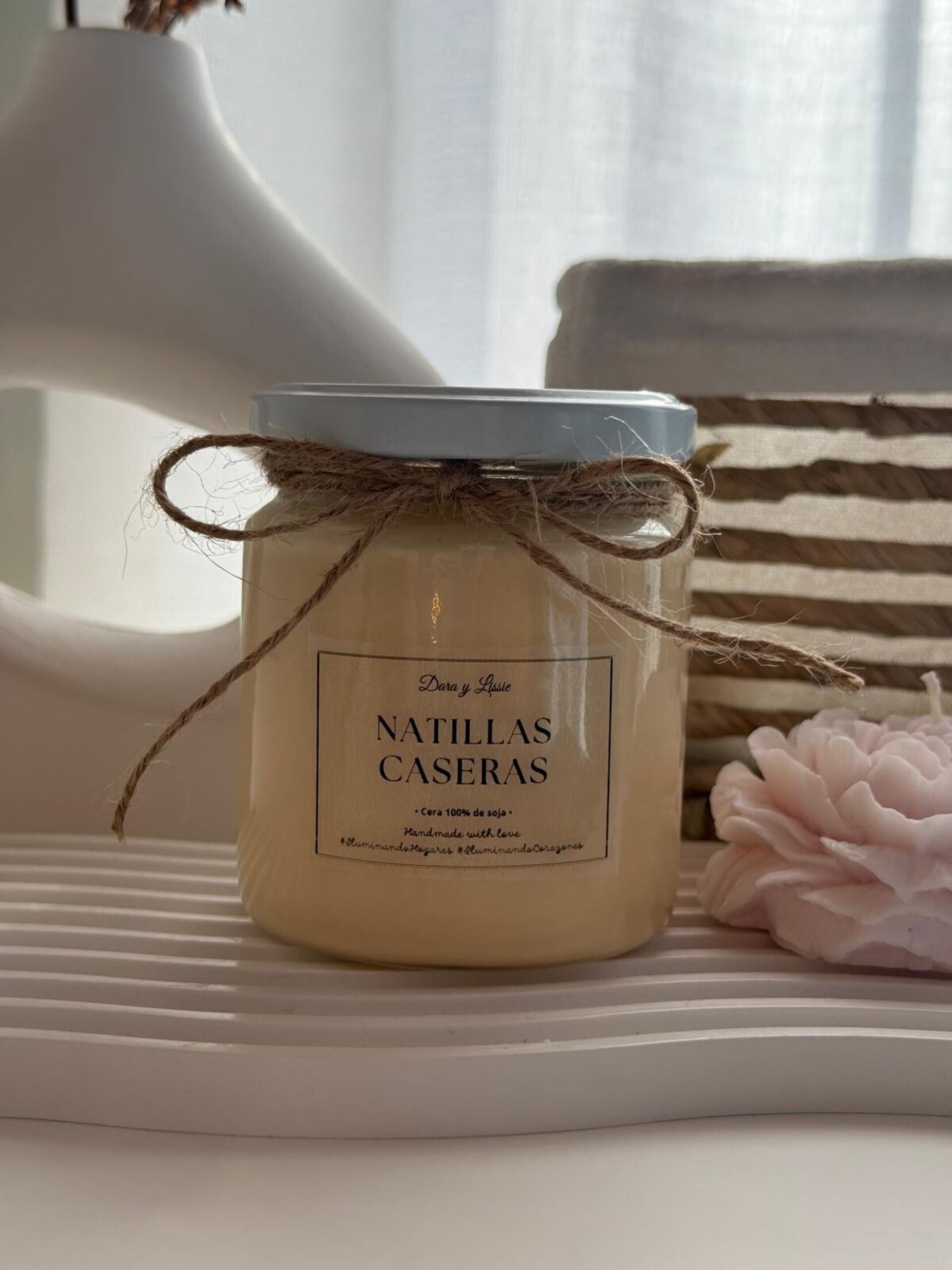 Vela aromática en tarro - Natillas caseras con mecha de madera (crepita) - 4