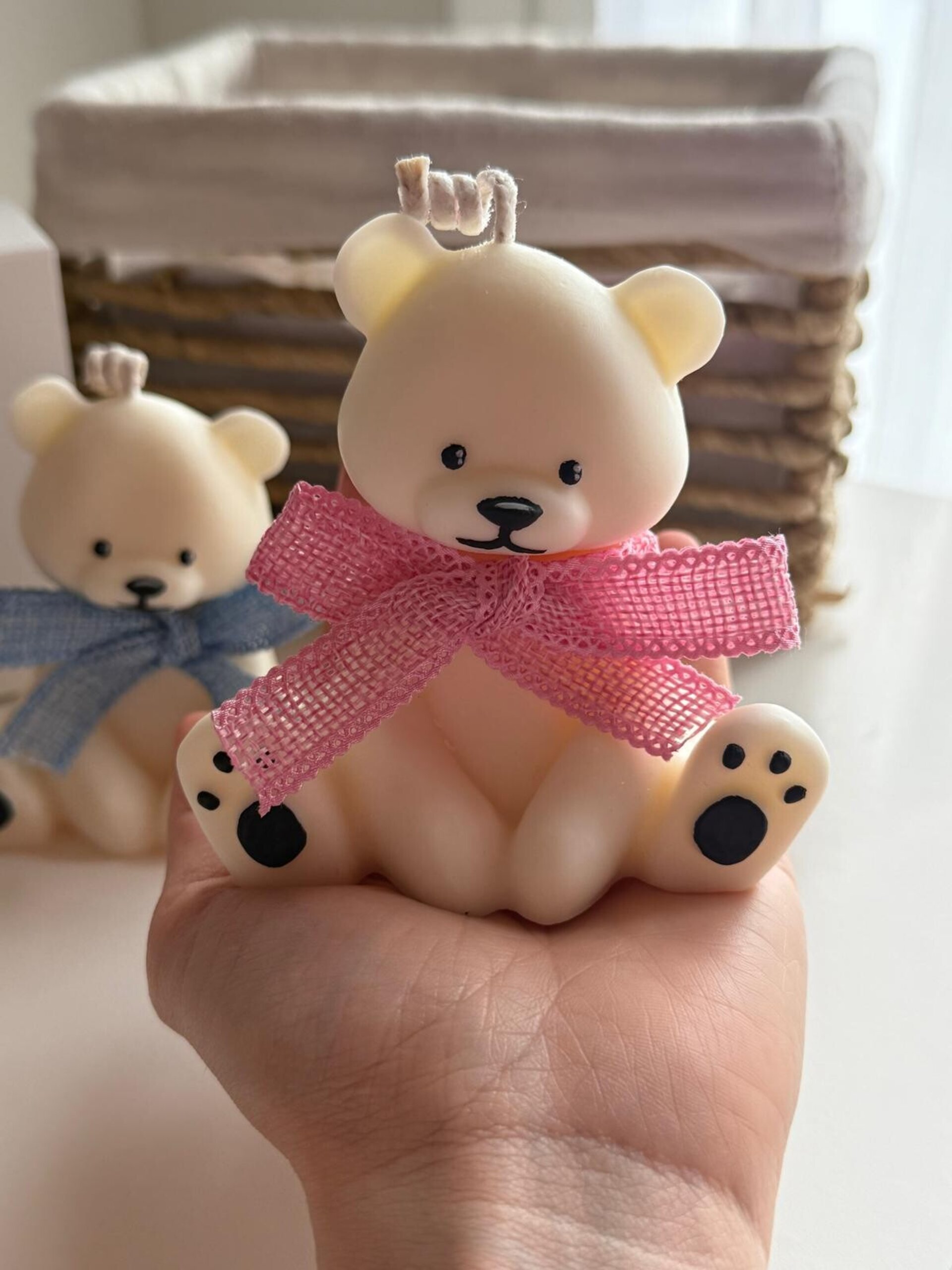 Vela Decorativa Baby Bear – Vela en Forma de Osito con Lacito, Ideal para Regalo - 6