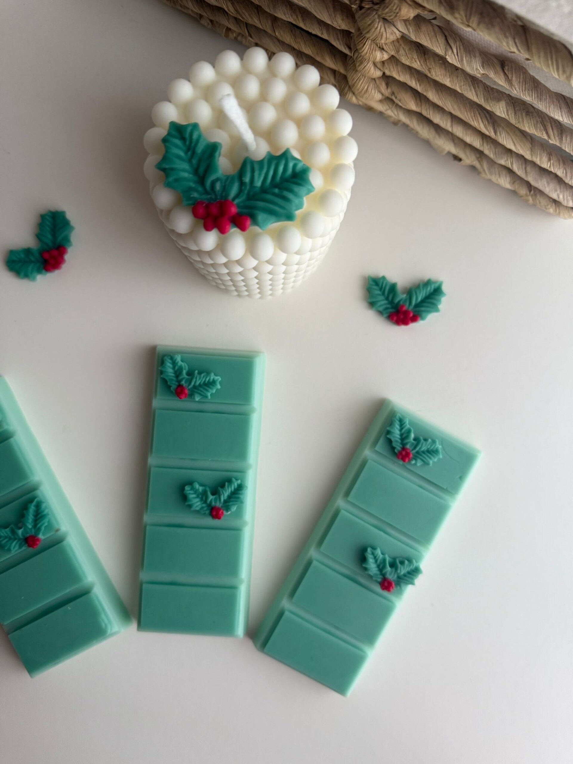 Wax melts aroma a acebo navideño - fragancia fresca y festiva - 3
