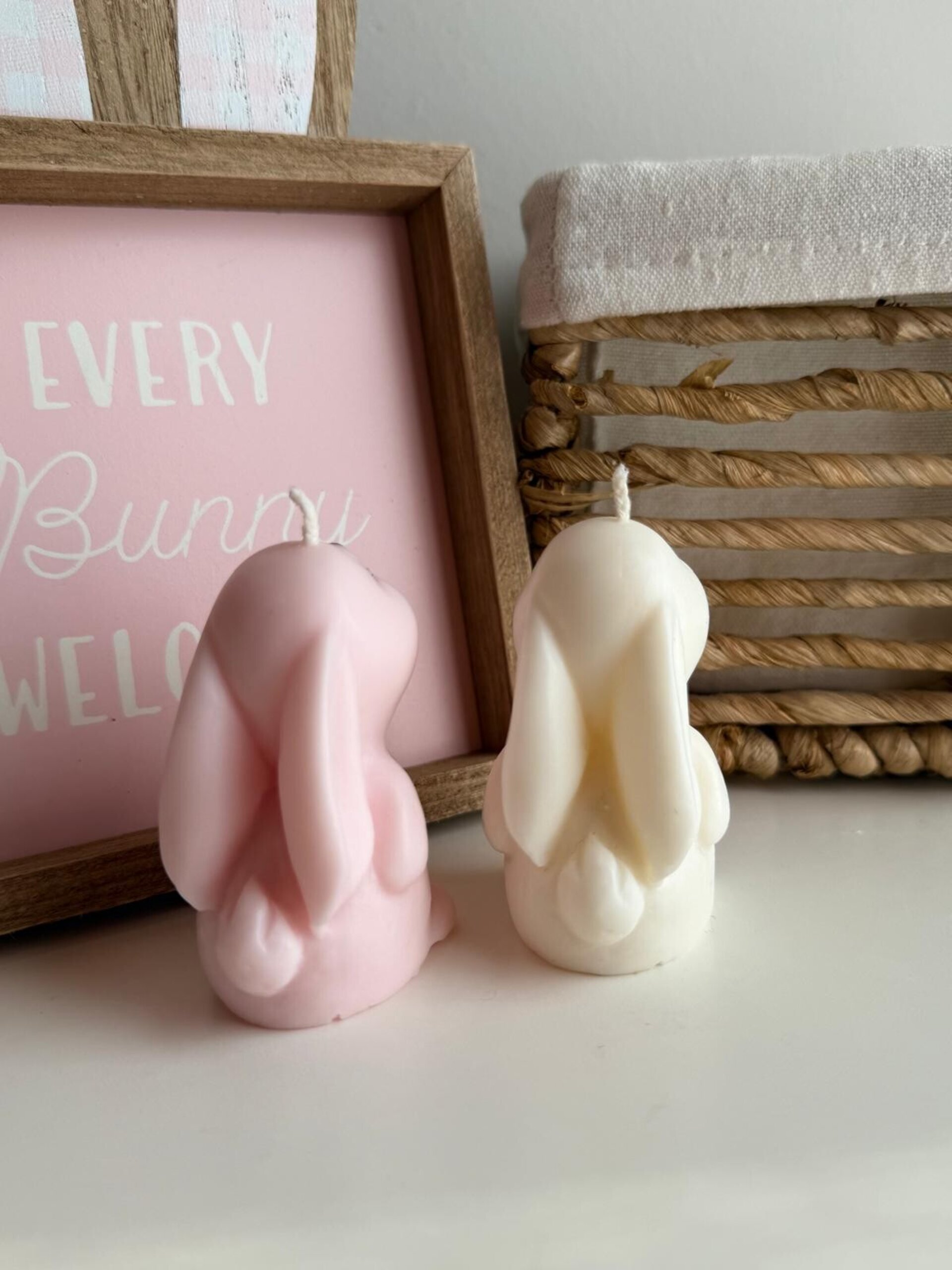 Velas de Pascua Conejito de cera de soja | Velas decorativas artesanales - 3