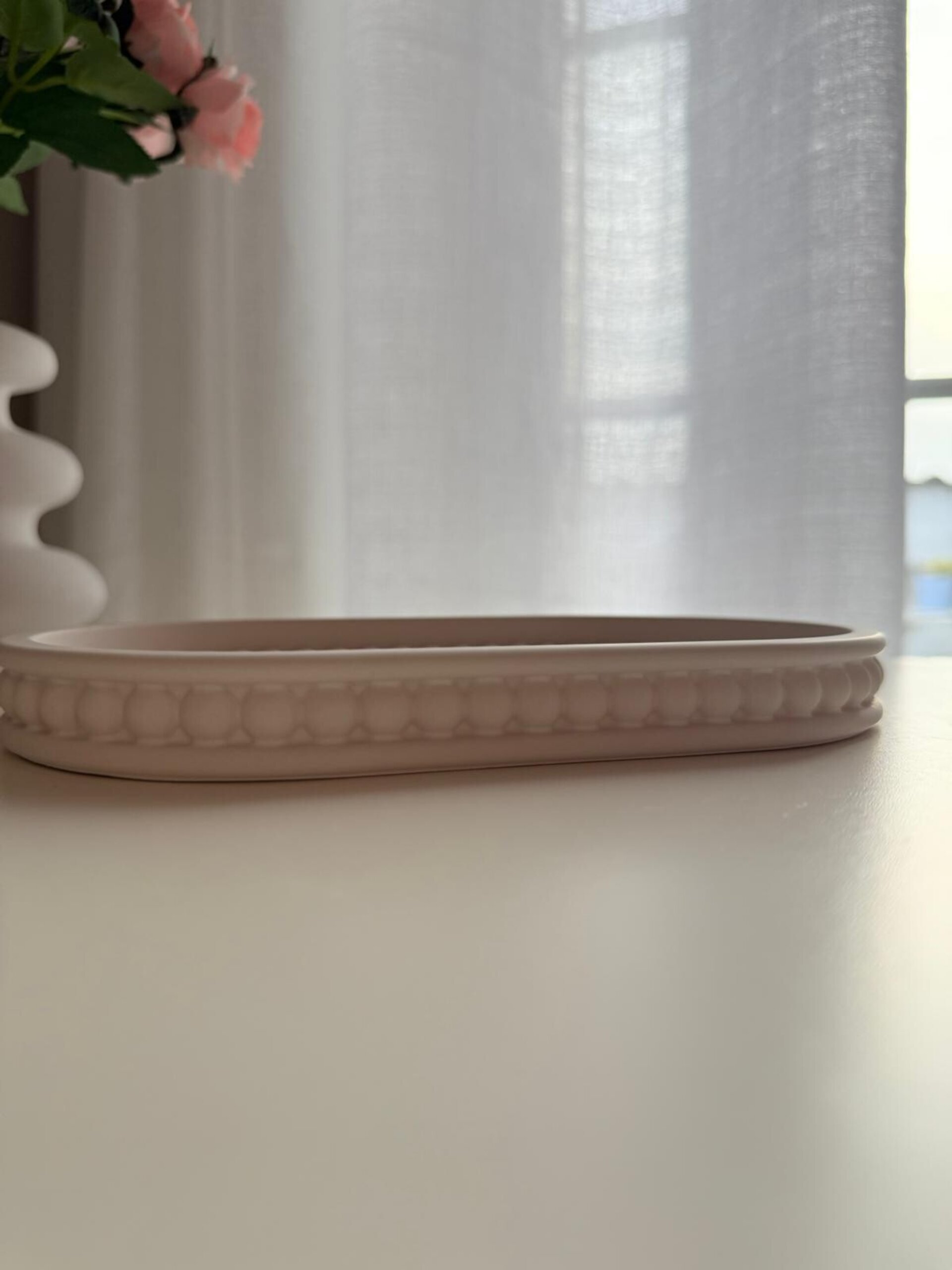 Bandeja Decorativa con Borde de Cuentas – Organizador Elegante y Versátil - 2