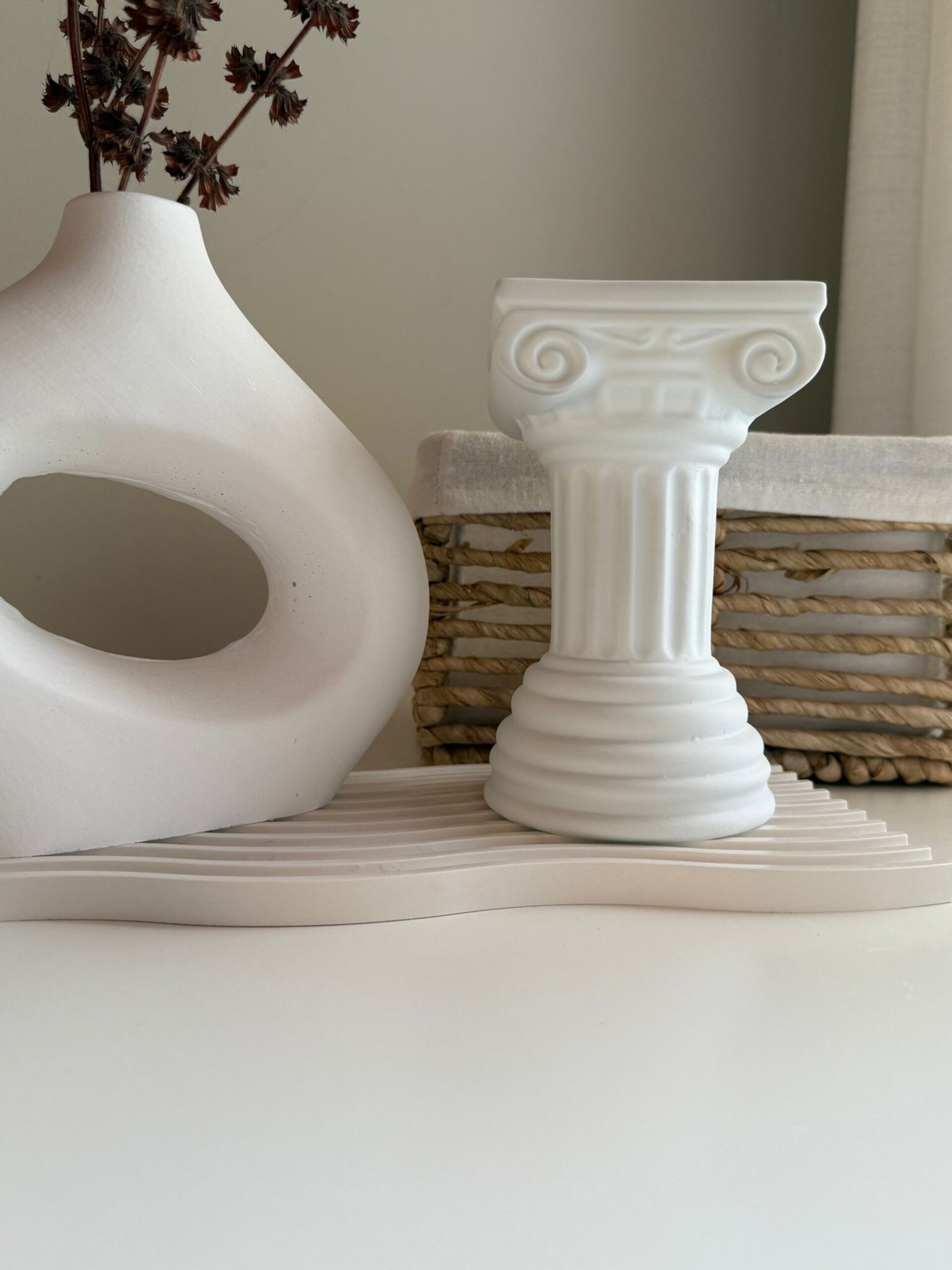 Quemador Columna Griega · Capacidad XL · Cerámica Blanca - 5