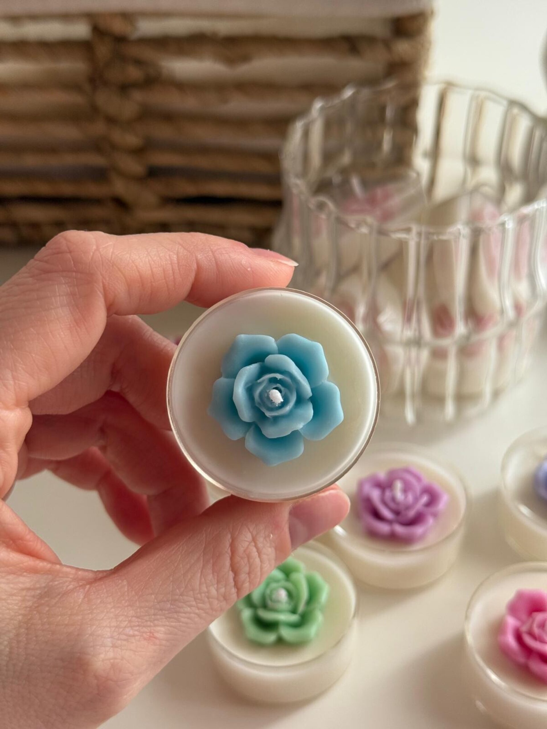 Velas de te decorativas - Rosas - 7