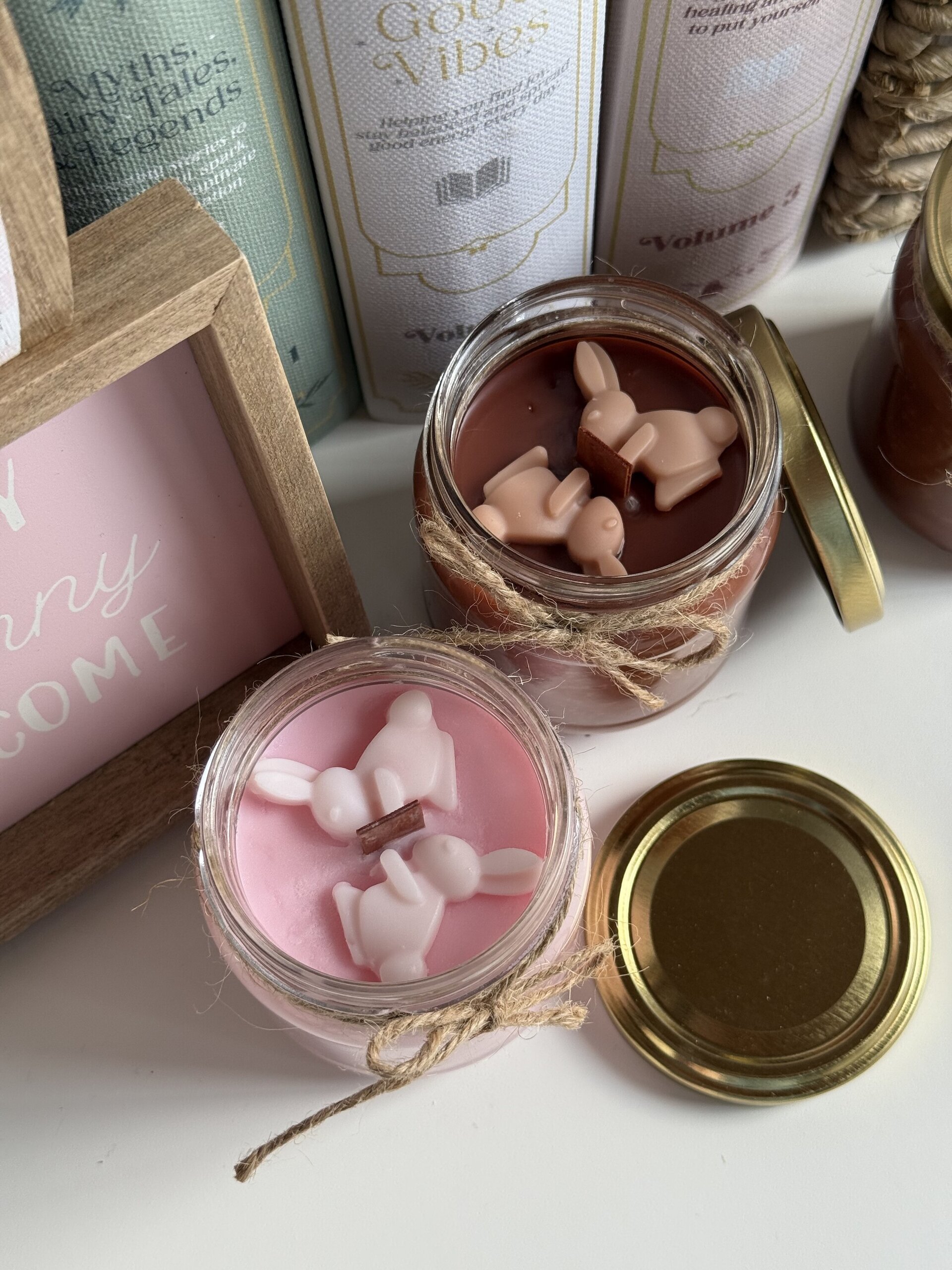 Velas de Soja en Tarro con Mecha de Madera | Colección Pascua - 38h de duración - 1