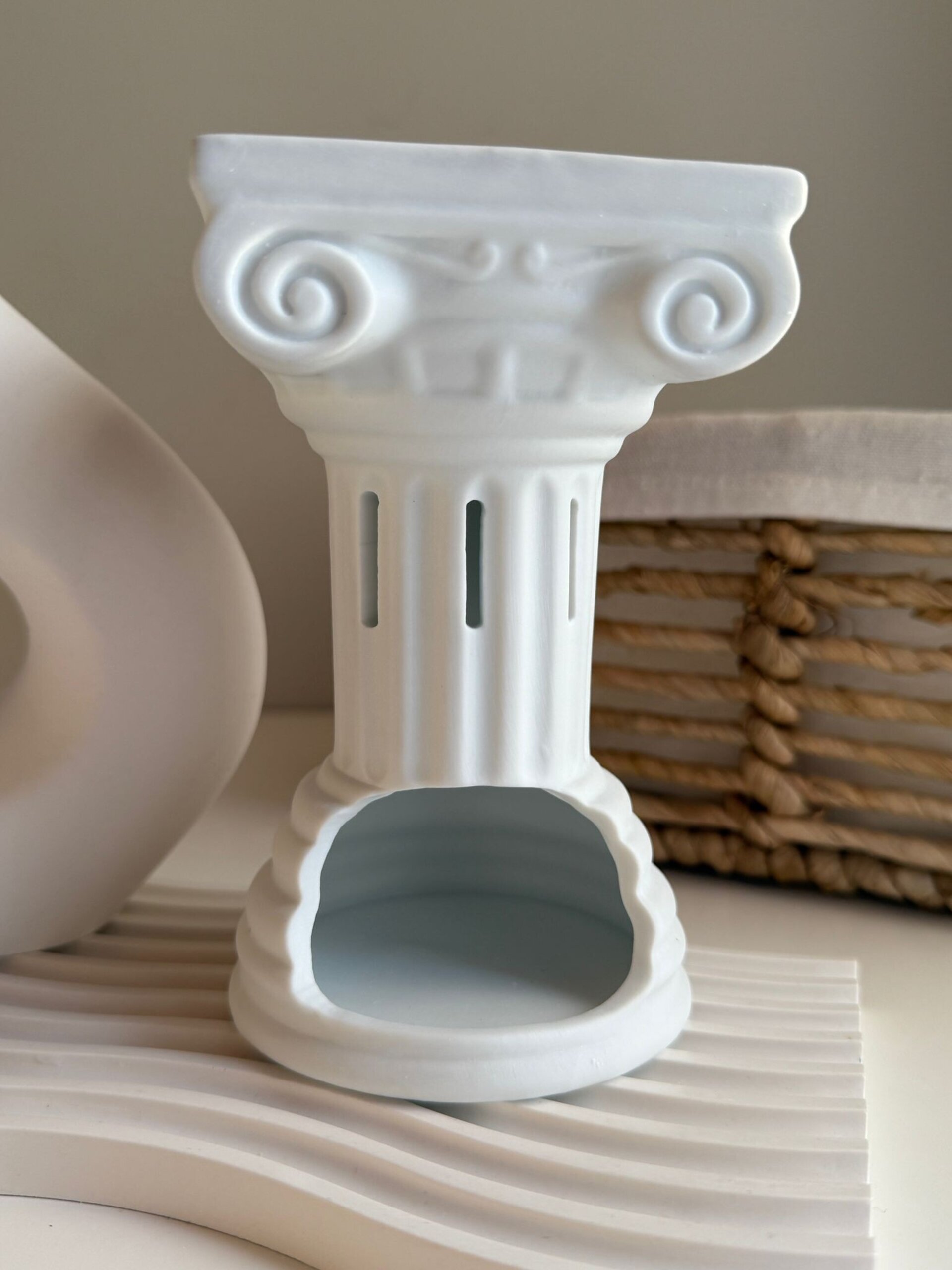 Quemador Columna Griega · Capacidad XL · Cerámica Blanca - 2