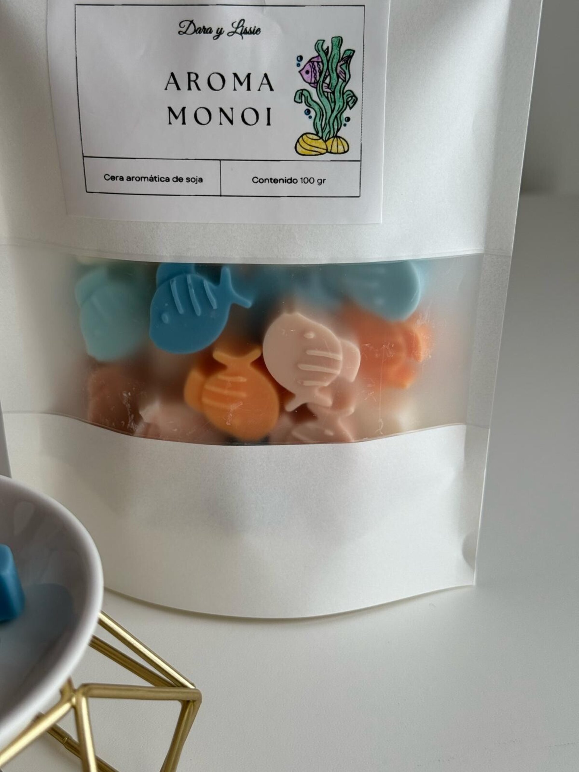 Wax Melts Aromáticos Aroma Monoi – Ceras Aromáticas en Forma de Peces y Conchas, - 4