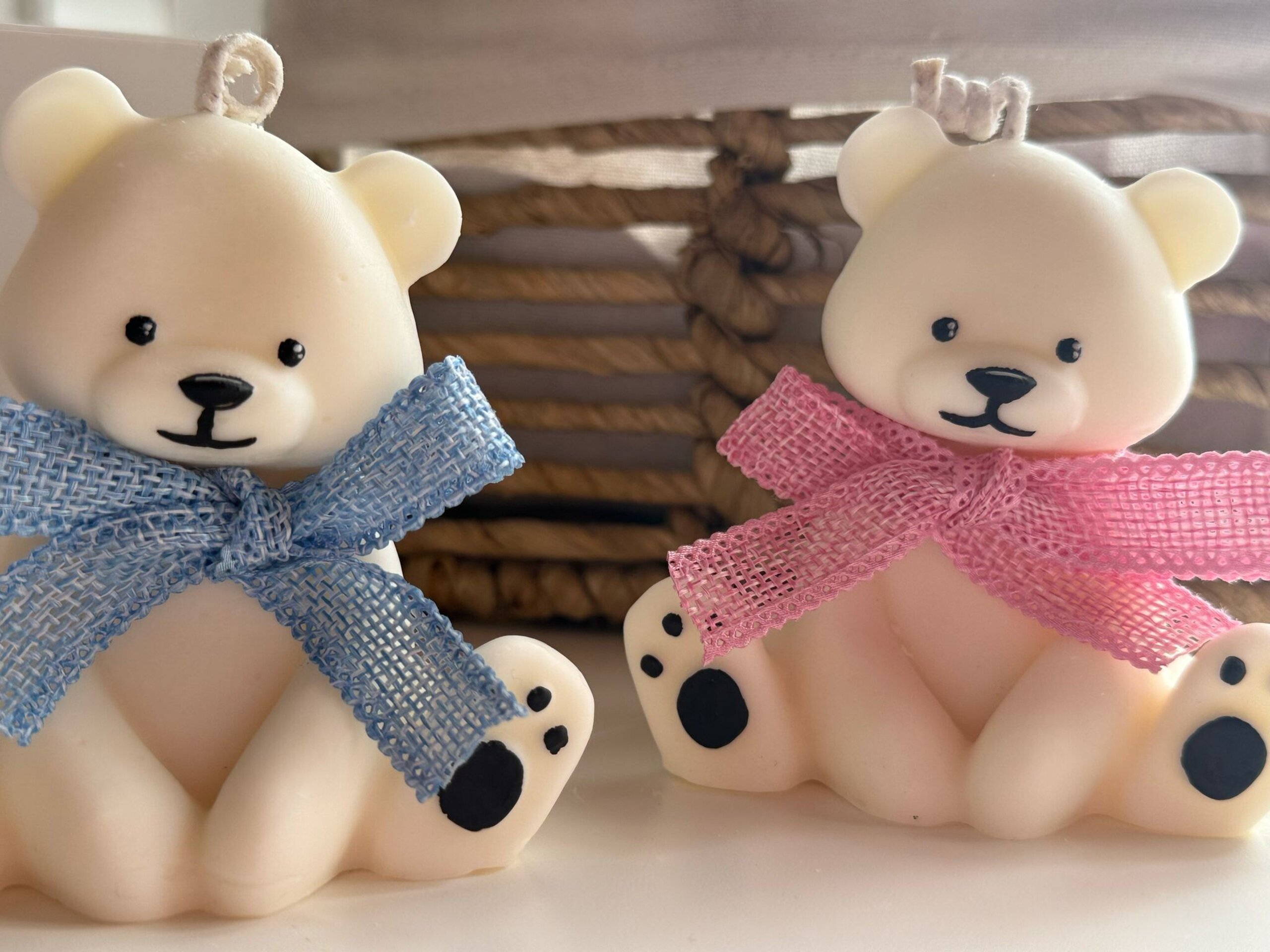 Vela Decorativa Baby Bear – Vela en Forma de Osito con Lacito, Ideal para Regalo - 7