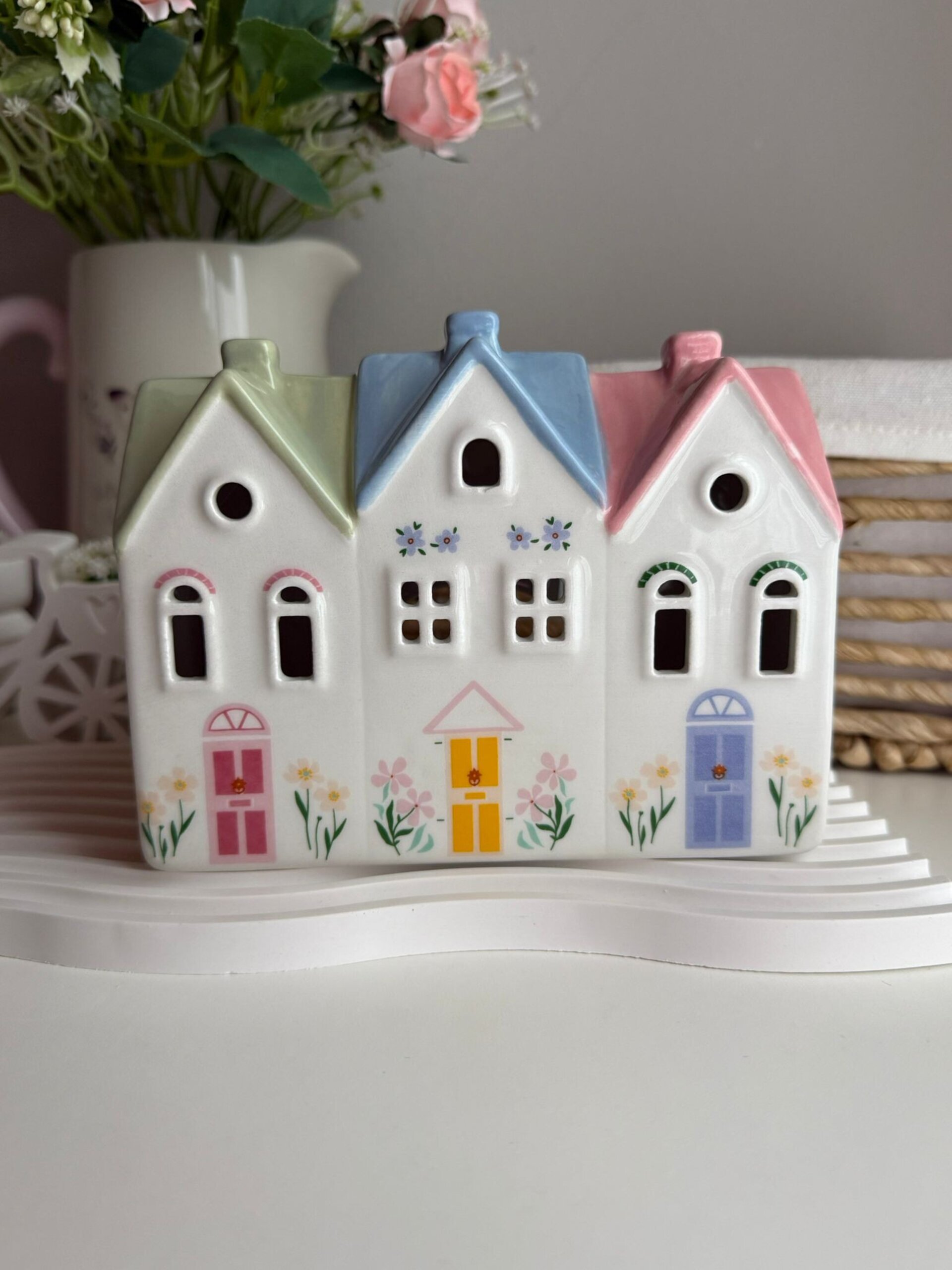 Porta Inciensos y Porta Velas en forma de Casas Pastel - 2