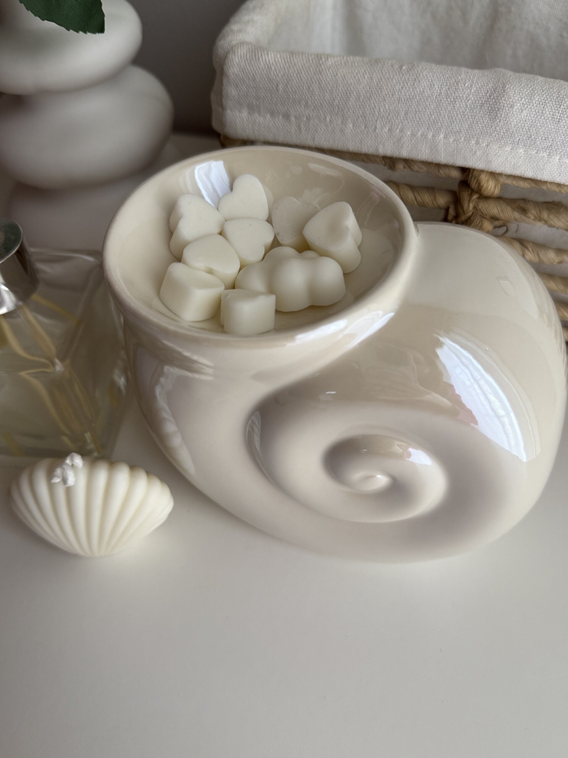 Quemador Concha Nacarada e iridiscente para Wax Melts | Cerámica Premium - 2