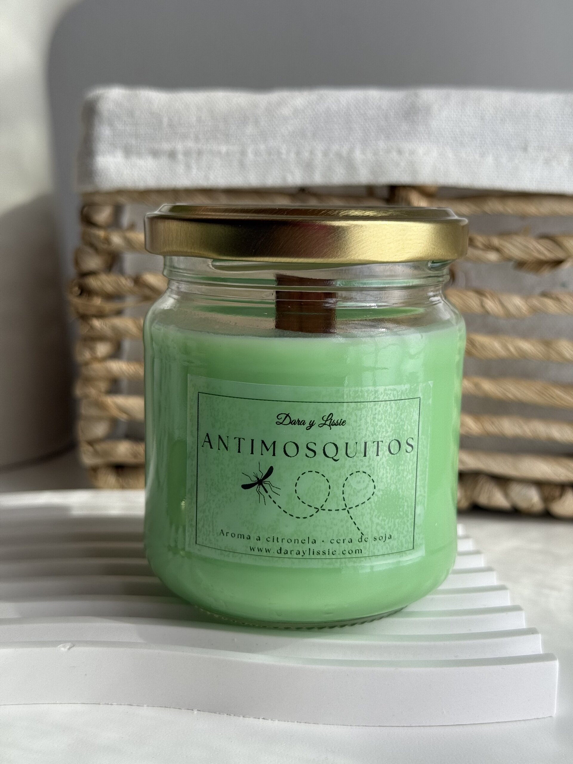 Vela Aromática Antimosquitos de Citronela con Mecha de Madera | 150 g - 2
