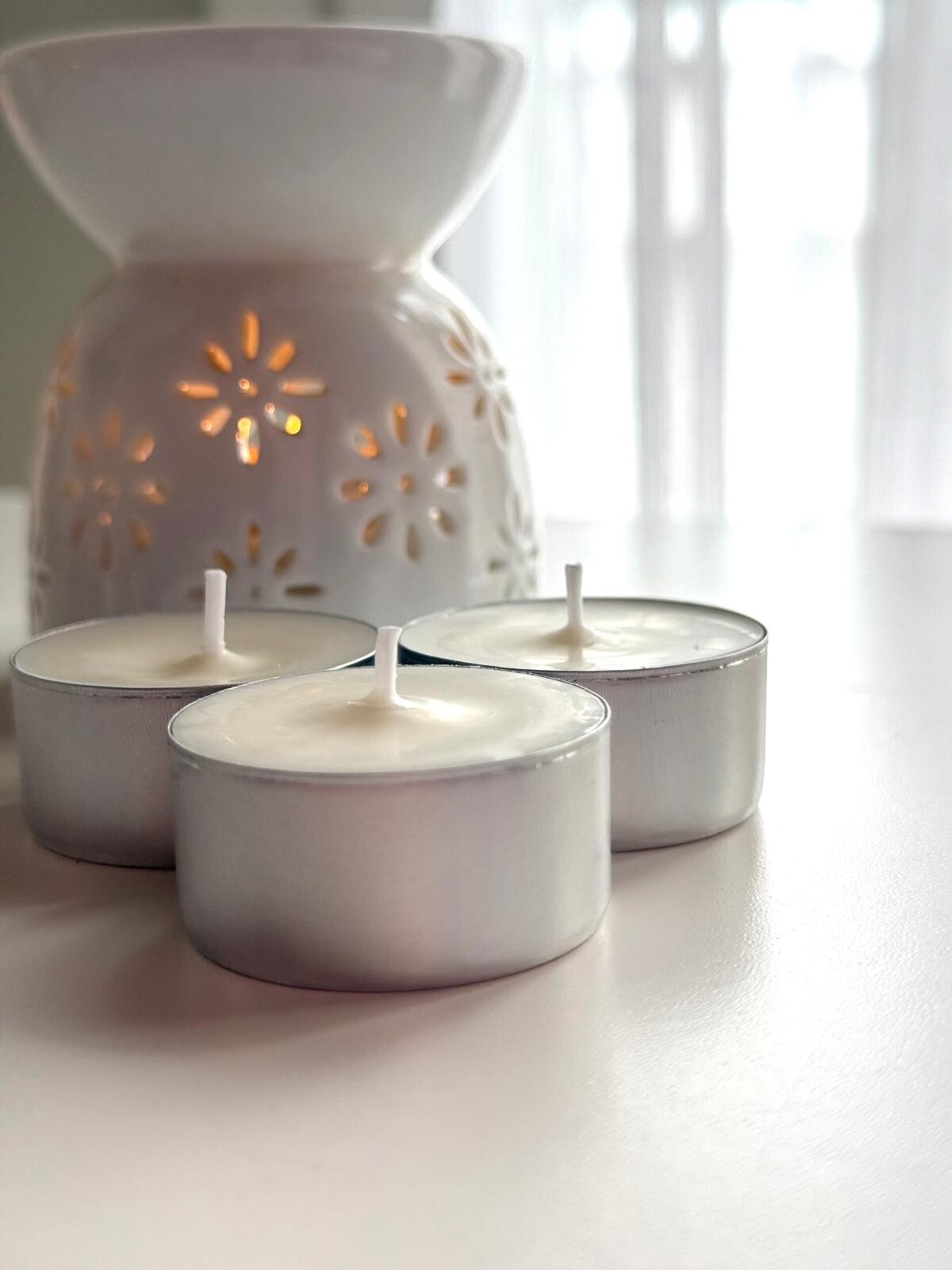 Velas de Té Artesanal de Cera de Soja Natural - Sin Aroma para Quemadores - 2