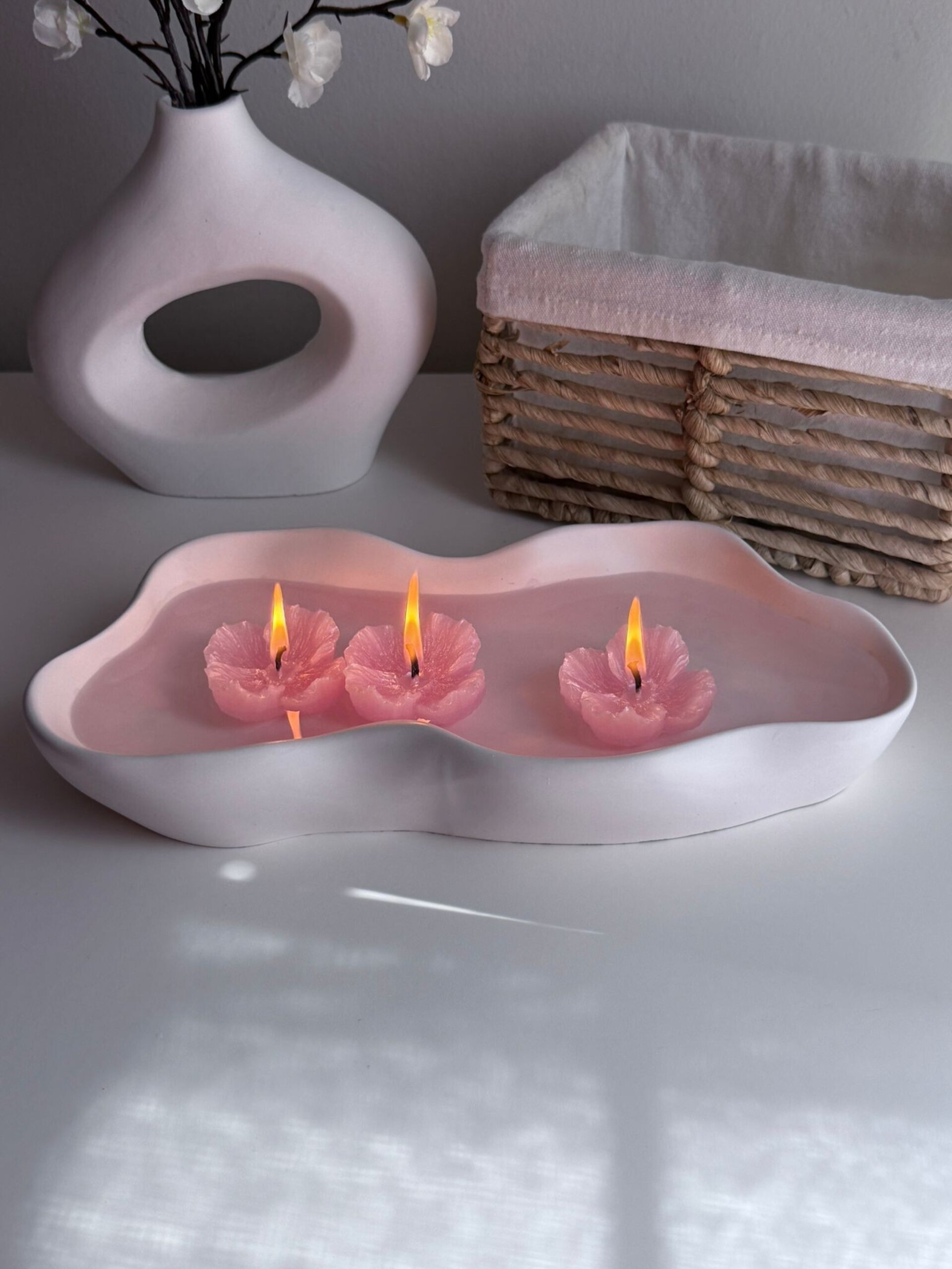 Velas flotantes en forma de flor (3 unidades) - 2