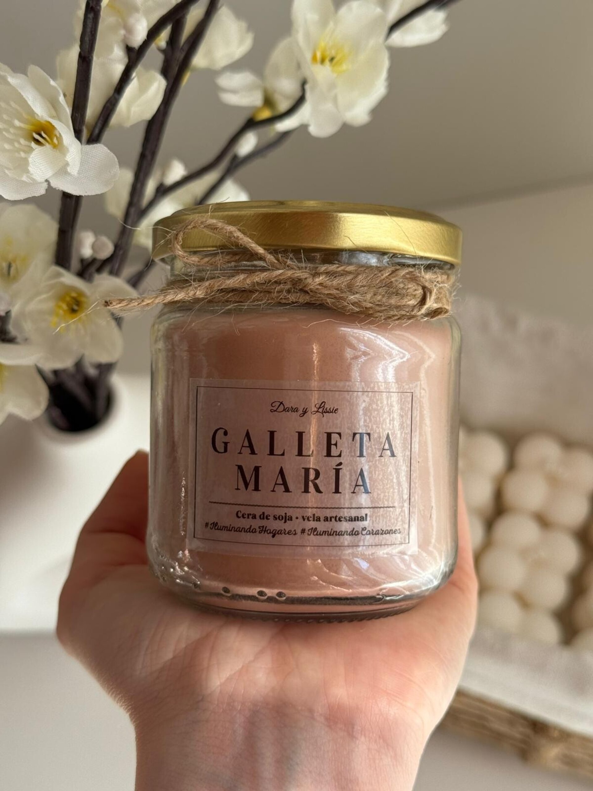 Vela de soja Galleta María con mecha de madera crepitante | El aroma de siempre - 1